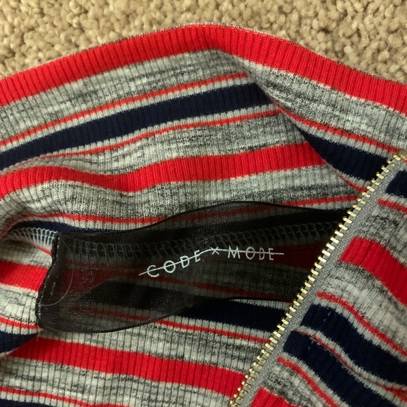 Code X Mode striped quarter zip pullover SKI layer - Picture 3 of 3